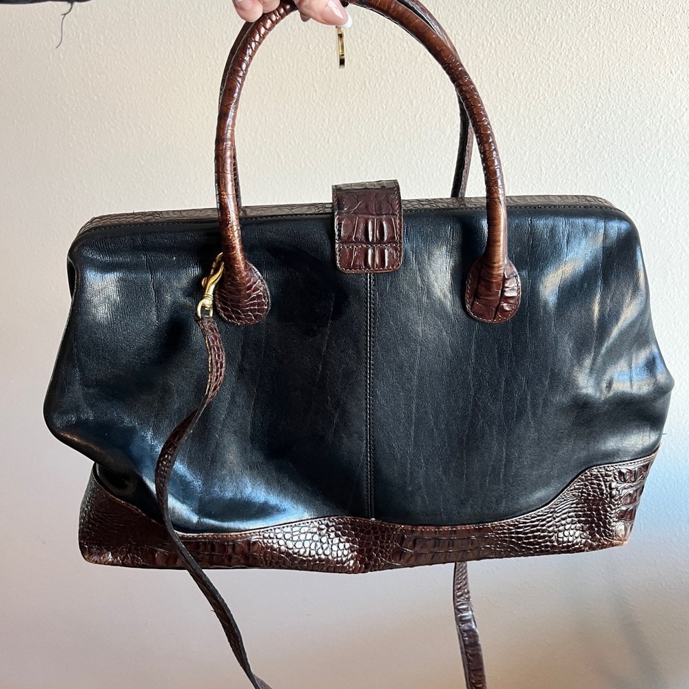 Brahmin Black Leather Handbag- Never carried, only stored!!